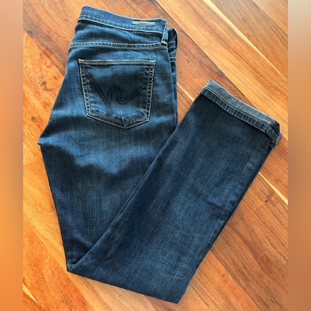 Citizens Of Humanity Dark Blue Straight Leg Jeans